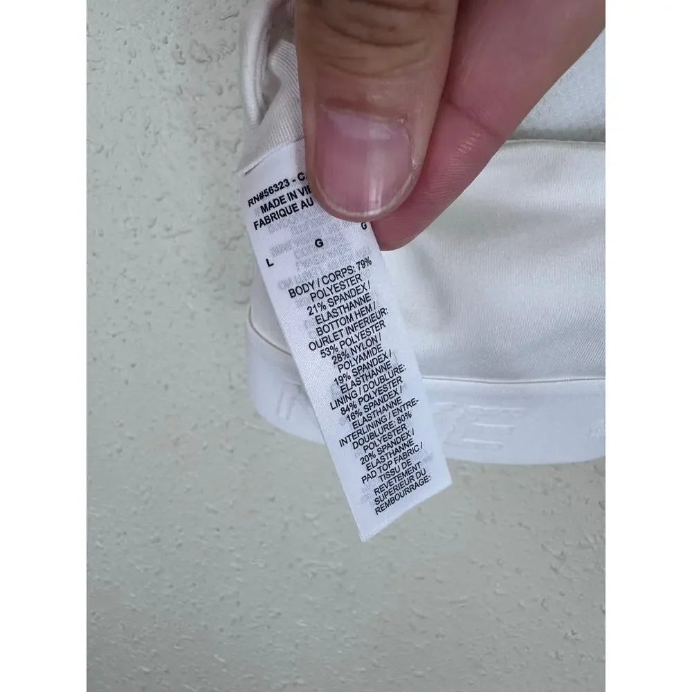Nike indy Dri Fit White Sports Bra Womens Size Large